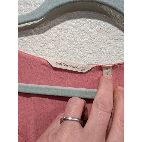 Soft Surroundings Womens Celine Tunic Tank Pink Size Small Layered Asymetrical - Picture 2 of 8